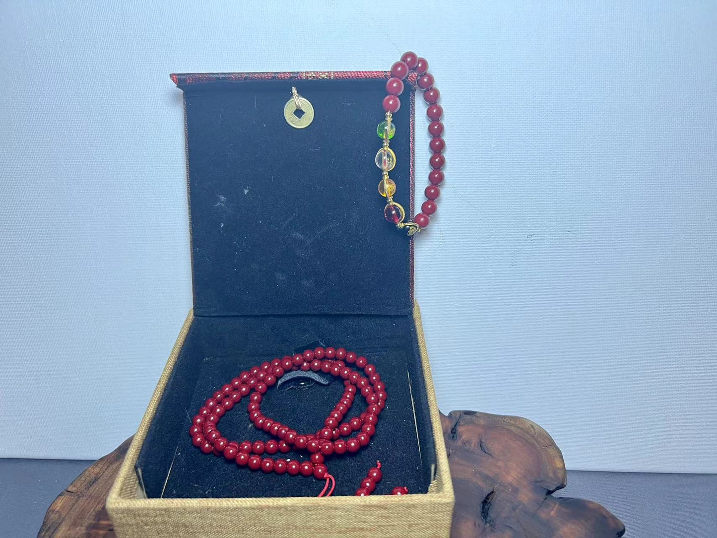 Cinnabar & Five Fortune God Bracelet